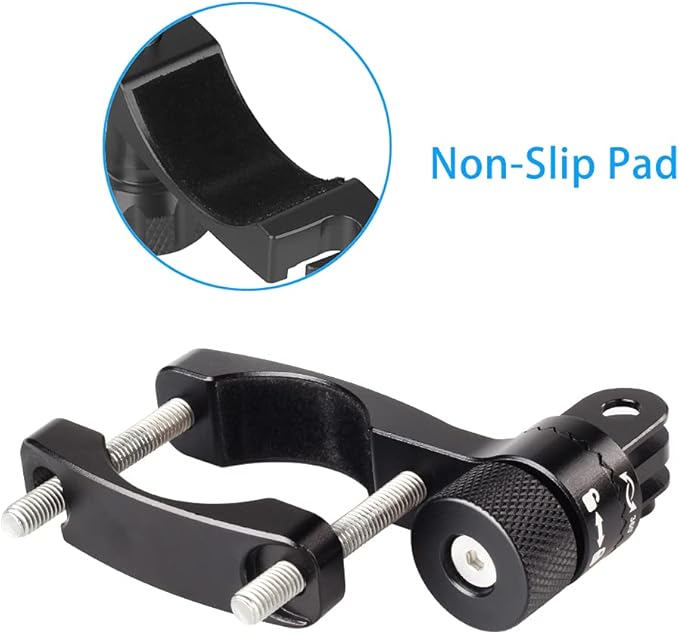 HSU Bike Handlebar Mount for GoPro, 360° Rotation Seat Post, 0.6-1.3inch Go Pro Motorcycle Mount Compatible with Hero 13/12/11/10/9/8/7/6, DJI Osmo Action AKASO and Other Action Cameras (Black)