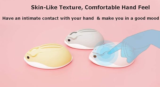 2.4GHz Wireless Mouse Cute Hamster Shape Less Noice Portable Mobile Optical 1200DPI USB Mice Cordless Mouse for PC Laptop Computer Notebook MacBook Kids Girl Men Women Adults Gift (Yellow)