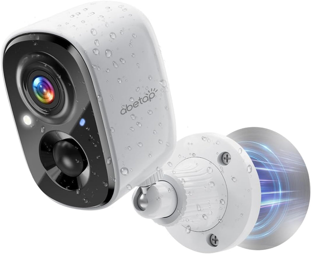 2K Wireless Security Cameras - Outdoor WiFi Security Cameras Color Night Vision, AI/PIR Detection, 2-Way Talk, Cloud/SD, Weatherproof, Battery Powered Outdoor Cameras (White-1)
