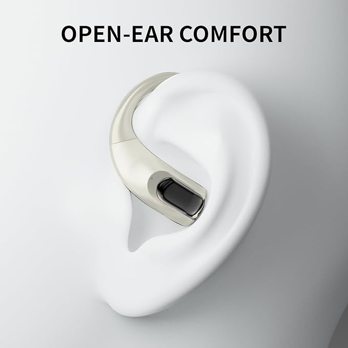 GALAAL Wireless Earbuds Bluetooth Headphones,Lightweight Earbuds with Ear Hooks,Bluetooth5.4 Wireless Earphones,25H Playtime, IPX4 Waterproof Running Headphones for Gym(Naked White)