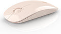 RAPIQUE Bluetooth Wireless Mouse - (BT5.1+USB) Slim Dual Mode Computer Mice with Quiet Click, Low Power, and 1600 DPI, Portable Cordless Mouse for MacBook, Laptop, iPad Pro/Air, Tablet (Pink)