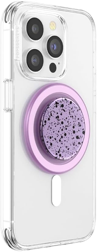 PopSockets Phone Grip for MagSafe, Magnetic Holder, Phone Stand, Enamel - Sugar Plum Speckle