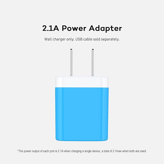 USB Wall Charger, [2-Pack] 5V/2.1AMP AILKIN 2-Port USB Wall Charger Home Travel Plug Power Adapter Charging Box for iPhone 17 Air 16 16e15 14 13 12 Pro Max Mini SE 11 11Pro Plus, Samsung Galaxy, Moto