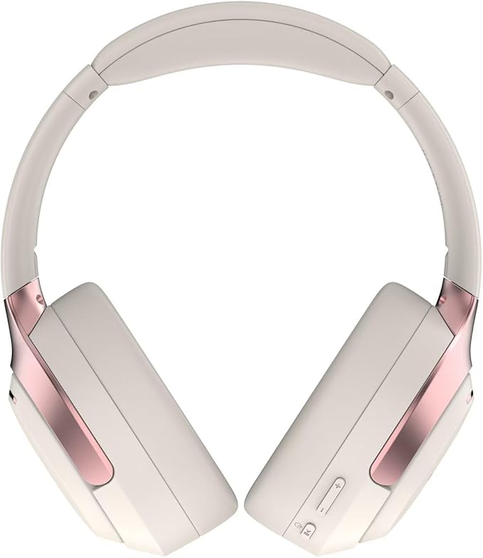 LC30Pro Hybrid Active Noise Cancelling Headphones, 100H Playtime Bluetooth Headphones, HiFi Audio Wireless Headphone with Foldable Design (Beige White), Gifts