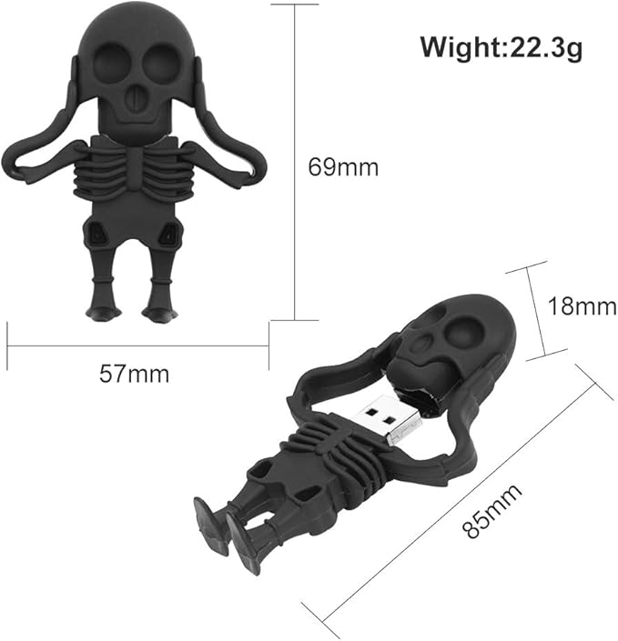 Cool USB Flash Drive 32GB Skeleton Shape Thumb Drive Computer Memory Stick Data Storgage Gift Pendrive for Teachers, Students, Family and Friends