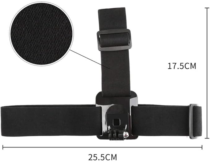 Reflex Camera Head Mount Compatible with GoPro Hero 13/12/11/10/9/8/7/6/5/4/3 & DJI Osmo Action Cameras. Adjustable Head Strap - Perfect GoPro Head Mount