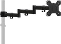 suptek Single Monitor Arm, Universal 3 Tier Arm Fully Adjustable Pole Mount Bracket Monitor Mounting for 13 to 27 inch Screen, Weight up to 22lbs, Mounting Holes 75x75mm to 100x100mm,Black