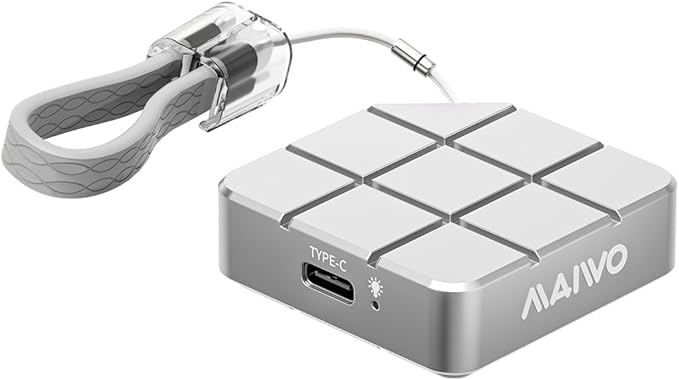 MAIWO 2TB Portable External Solid State Drive Build-in M.2 2230 PCIe NVMe SSD, USB C 3.2 Up to 1050MB/s, Mini Cute PSSD for iPhone 15 16 17 Pro Max MacBook Pro Air, Aluminum (Silver)