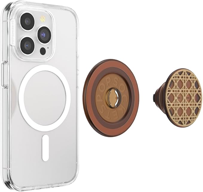 PopSockets Phone Grip for MagSafe, Magnetic Holder, Phone Stand, Brown - Raising Cane