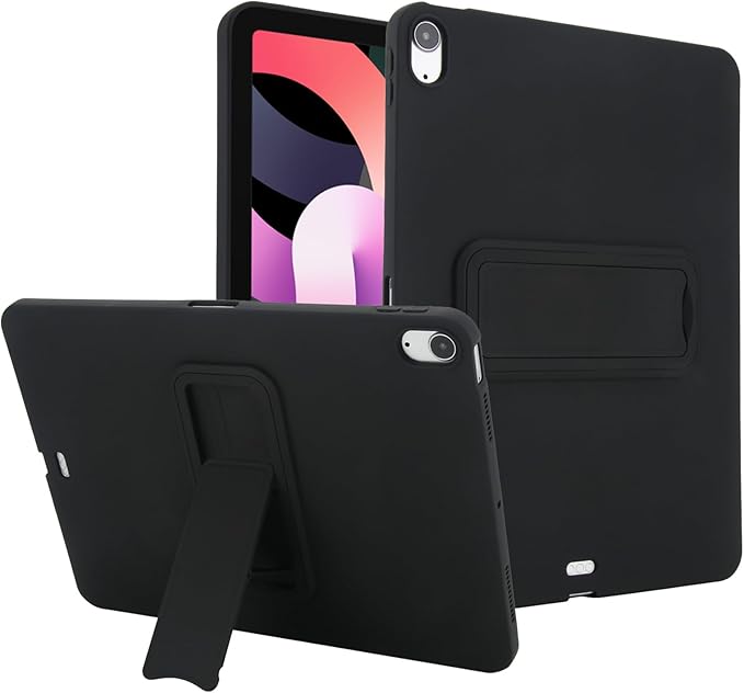 for iPad Air 11-inch M4/M3/M2 (2026/2025/2024) Case, Shockproof Protective Back Cover with Kickstand Slim Shell for Women Men, Black