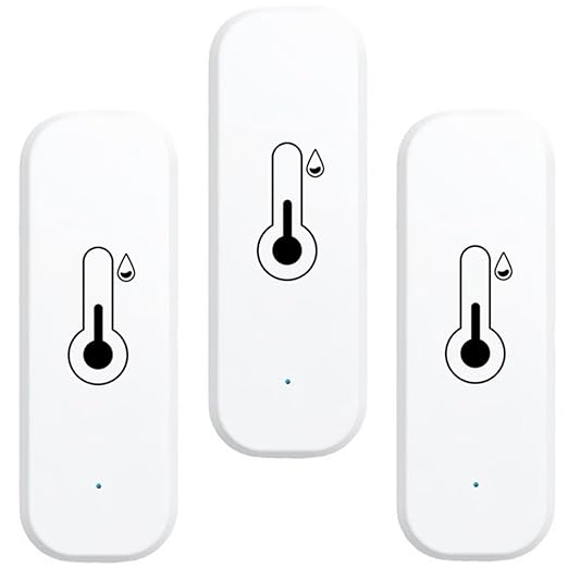 WiFi & Bluetooth Temperature and Humidity Monitor Sensor,No Hub Required,Compatible with Alexa and Google Home,for Room,Greenhouses Accessories,Garages,Office 3Pack(No Include Battery)