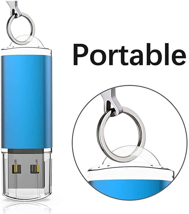 Generic Dual-Pack 256GB USB Flash Drives - High-Speed Data Transfer, Colorful & Reliable Storage for Photos, Videos, Music(2 Pack Plastic USB Blue, 256GB)