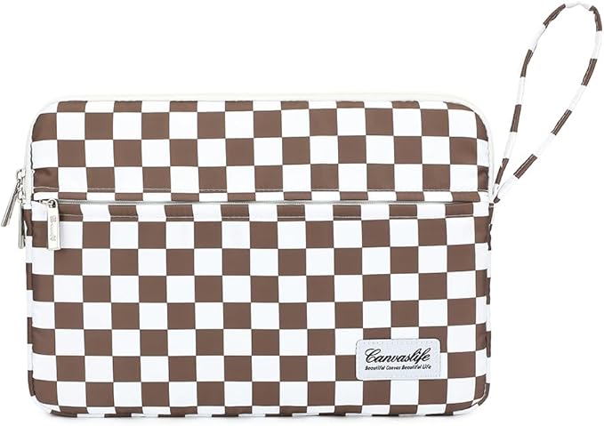 15.6-inch Notebook case, Waterproof and Shockproof Protective Computer case, can be Used to Cover Shopping cart Cases. The Notebook is Compatible with Lenovo, ASUS and HP (Brown Checker)