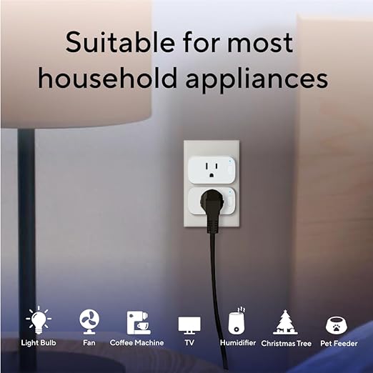 Smart Plug, Smart Home Outlet, 15A Ultra Efficient Smart Plug Compatible with Matter, Alexa, Google Home & IFTTT, 2.4GHz Wi-Fi Only, Remote Control, ETL Certified, 4Pack