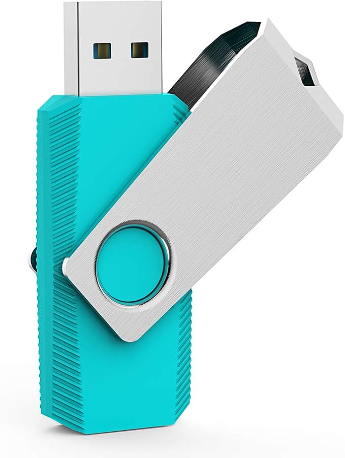 Aiibe 5 Pack 32GB Flash Drive USB Flash Drive USB 2.0 Thumb Drive Swivel U Disk Memory Stick 32 GB Multi Pack USB Drives with Led Light (32G, 5 Colors: Black Red Cyan Green Purple)