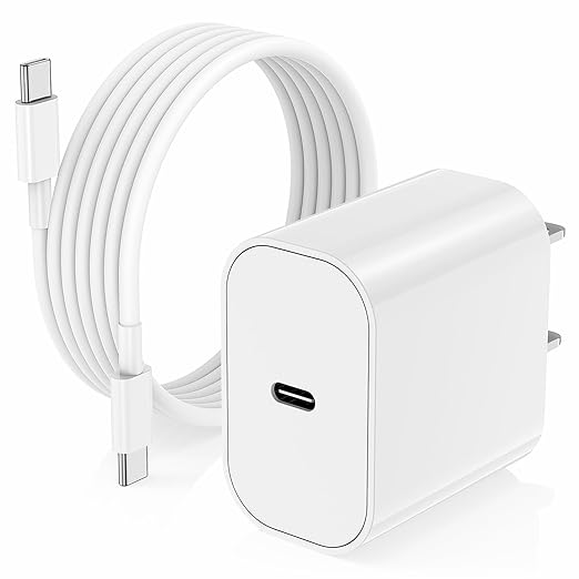 iPhone 17 16 15 Charger/6ft Type C to C Charging Cable Cord Long,USB C Fast Charging Block Plug for Apple iPhone 17 Pro Max/17 Air/16 Pro/16/15 Plus/AirPods/iPad/mini Plug Cube Birck Box Power Adapter