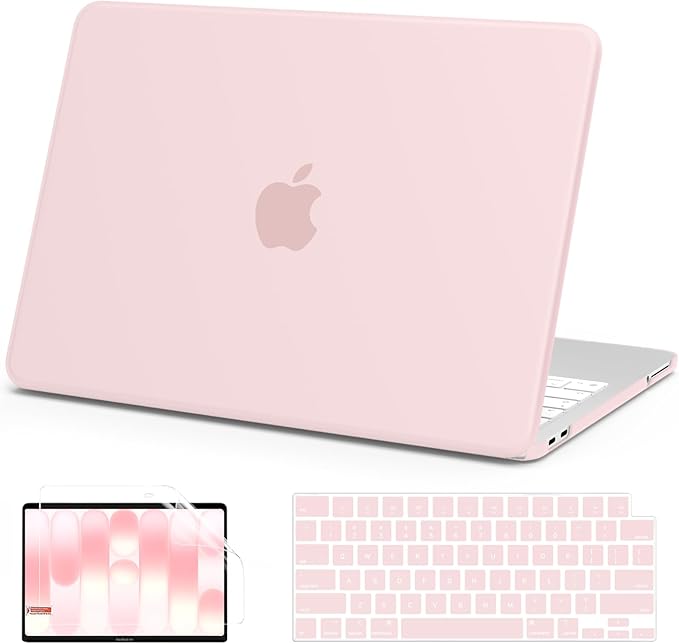 AKIT Compatible with MacBook Neo Case 13 inch 2026 A3404, Slim Matte Hard Shell Laptop Case+Screen Protector+Keyboard Cover for MacBook Neo 13 inch, Chalk Pink
