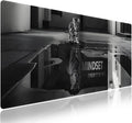 XXL Gaming Mouse Pad with Stitched Edges for Home & Office - Mindset is Everything Inspirational Quote & Cute Cat Funny Tiger Reflection, Smooth Fabric Surface Anti-Slip Base Large Desk Mat