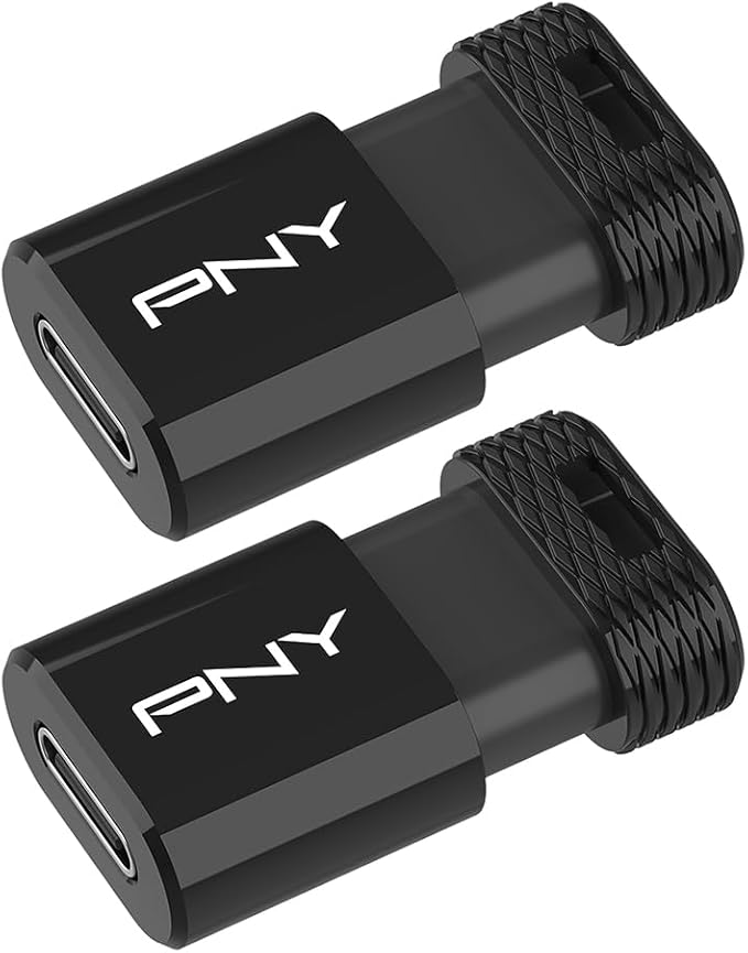 PNY Elite-X Fit Type-C 128GB USB 3.2 Flash Drive – Up to 200MB/s Read, Advanced Performance, Convenient Portable Data Storage, Ultra Compact Fit Design, Type-C Connector, 2-Pack