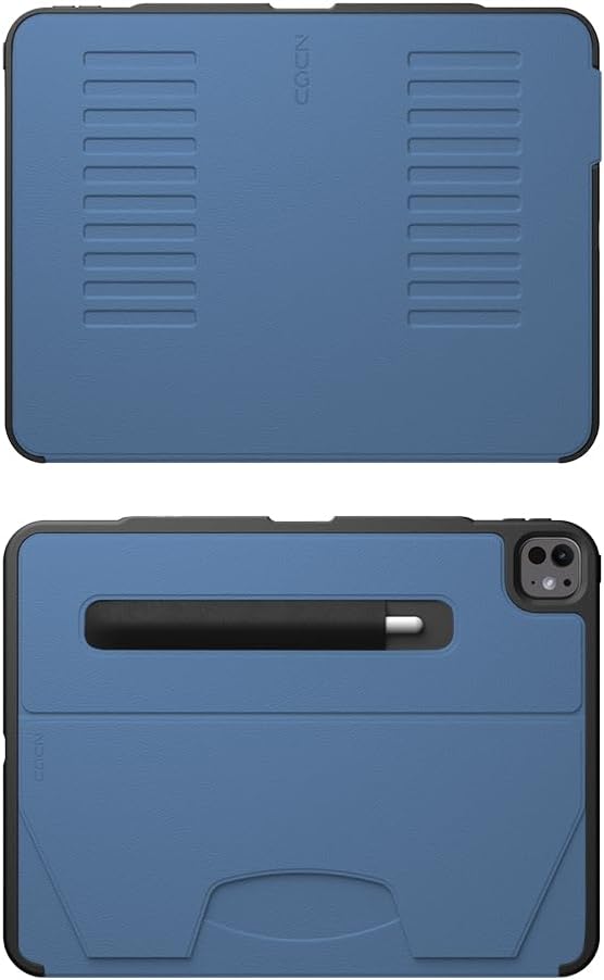 ZUGU Case for iPad Pro 13 (M4/M5) 2024/2025, Slim Protective Cover with Apple Pencil Holder, Auto Wake/Sleep, Multiple Viewing Angles, iPad Pro 13 Inch Case, Sturdy & Durable Phone Cover, Slate Blue