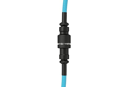 GLORIOUS Coiled Keyboard Cable – Coiled USB C Cable Artisan Braided Cables for Mechanical Gaming Keyboard Coiled Cable - Custom Keyboard Cable (Electric Blue)
