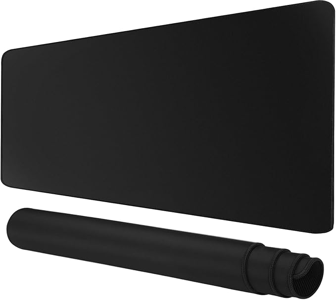 Rcege Large Mouse Pad for Desk - Gaming Mouse Pad with Stitched Edges, Anti-Slip Base for Keyboard and Mouse(Black, 31.5L x 15.8W inches)