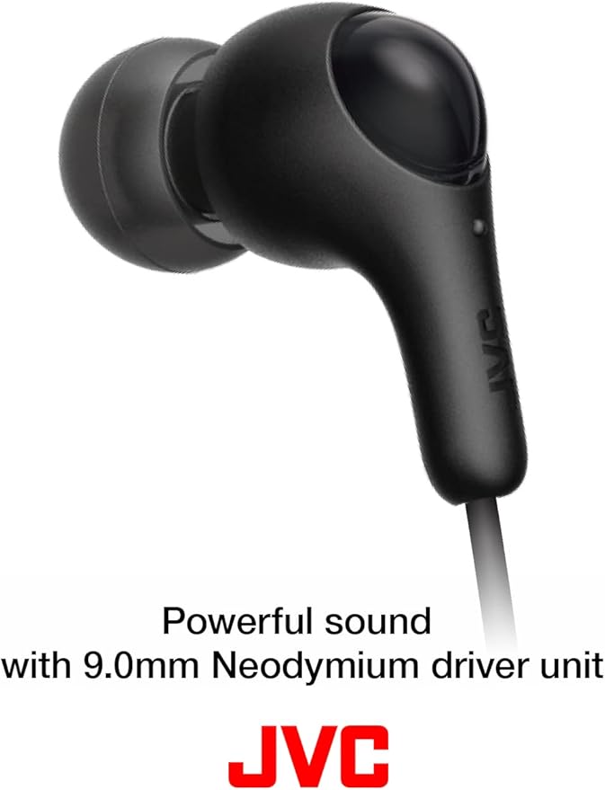 JVC Gumy in Ear Earbud Headphones, Powerful Sound, Comfortable and Secure Fit, Silicone Ear Pieces S/M/L - HAFX7W White