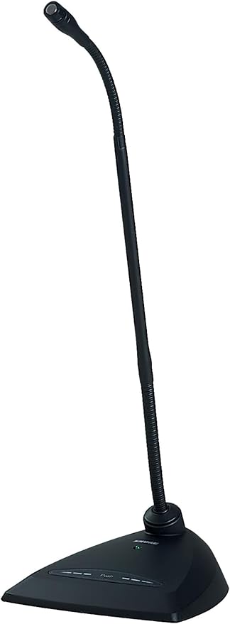 Shure MX418D/C Cardioid Condenser Microphone, 18" Gooseneck, Includes Desktop Base with 10' Cable, Logic Functions, Programmable Switch, LED Indicator, Snap-Fit Foam Windscreen