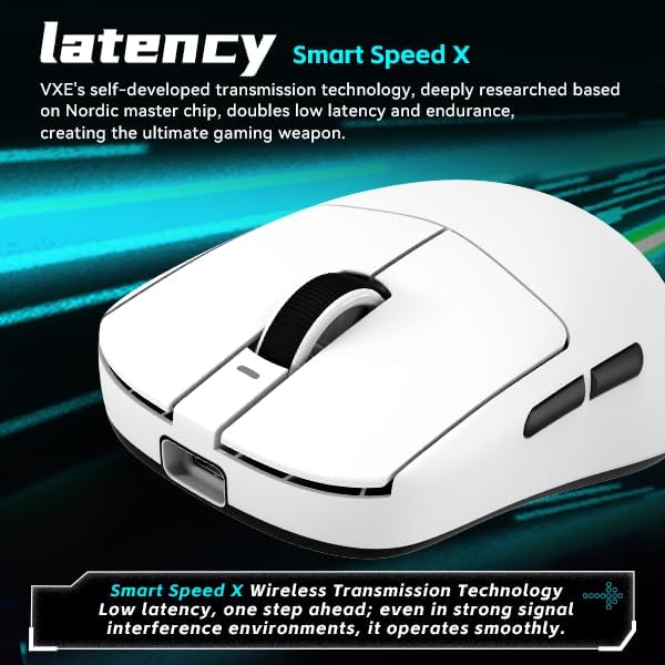 ATK VXE Dragonfly R1 Wireless Gaming Mouse, 51g Lightweight, PAW3395 Sensor, Adjustable DPI, 1k Polling, 40 Hr Battery Life, Tri-Mode 2.4G/Bluetooth/Wired
