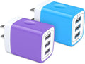 USB Charger Plug, HOOTEK 2Pack 3.1A 3-Multi Port USB Wall Charge Brick Adapter Charging Block Cube Box for iPhone 17/16e/16/15/14/13 Pro Max/12/XS/X iPad Samsung Galaxy A17 A16 A56 A15 5G S25 S24 S23