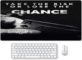 Take The Chance Motivational Desk Mat Black,Inspirational Large Mouse Pad 31.5"x15.7" Extended Gaming Mouse Pad Mat with Non-Slip Base Stitched Eges Mousepad for Computer,Keyboard Laptop
