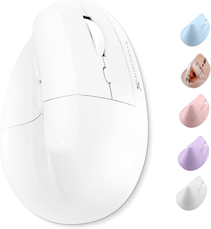 X9 Performance Wireless Vertical Ergonomic Mouse - (BT + 2.4Ghz) - Click in Comfort - Up to 4000 DPI, 6 Button, Rechargeable - Bluetooth Ergonomic Vertical Mouse Wireless - for Mac and PC - White