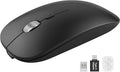 SABLUTE M31 Bluetooth Mouse for MacBook Pro/Air, iPad - Rechargeable Tri-Mode Wireless Mouse for 3 Devices (BT 5.2 + 2.4G), Sleek Slim Silent Mouse for Surface, Windows, Black