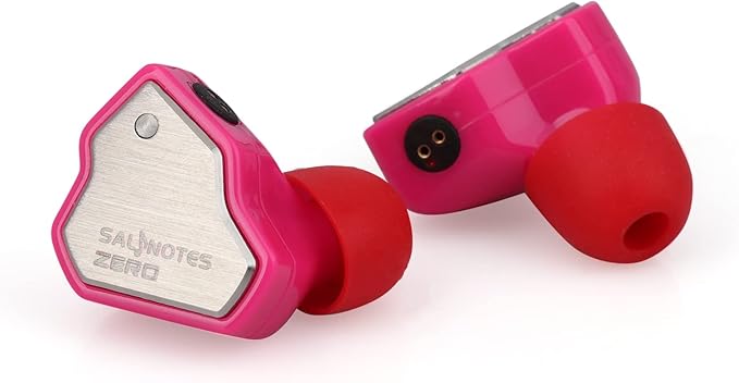 Linsoul 7Hz Salnotes Zero HiFi 10mm Dynamic Driver in-Ear Earphone IEM with Metal Composite Diaphragm Stainless Steel Faceplate Detachable 2Pin OFC Cable (Rose, with Mic, Type C)