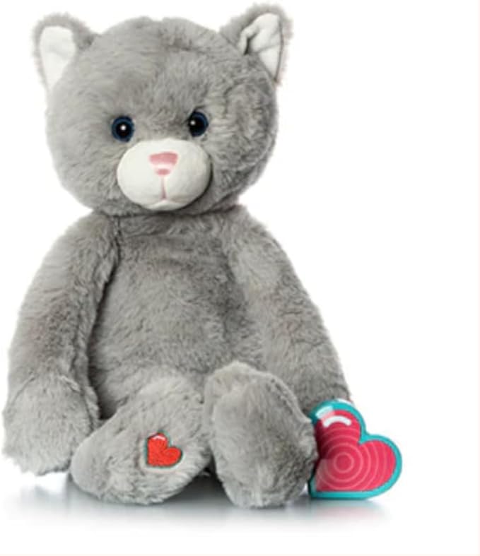 My Baby’s Heartbeat Bear, 20 Second Re-Recordable Digital Voice Recorder Plush Keepsake for Baby’s Heartbeat Memory, Pregnancy Keepsake (Not a Medical Device), Vintage Gray Kitty