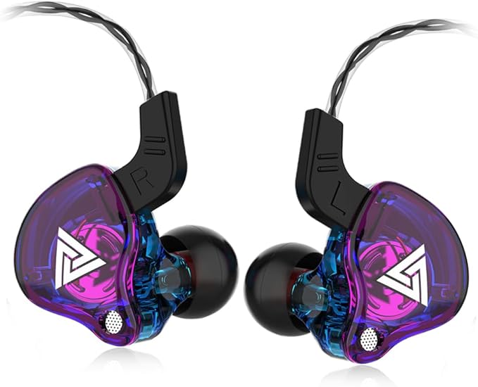 Gaming Earbuds with Mic,Universal 3.5mm HiFi Sport Headphones in Ear Earphone for Running with Microphone Headset Music Earbuds (with mic, Purple)