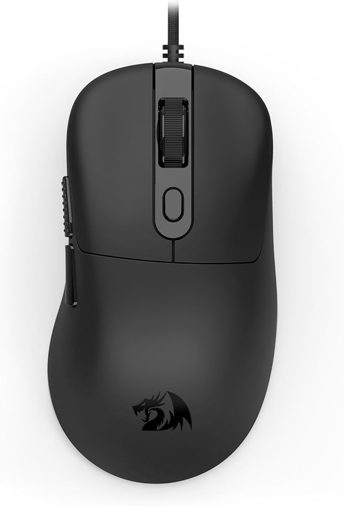 Redragon Wired Gaming Mouse, Lightweight Ergonomic Optical Mouse, 5 Adjustable DPI Up to 24000, 6 Programmable Buttons, Soft Braided Cable for Windows PC Gamers & Laptop - Black