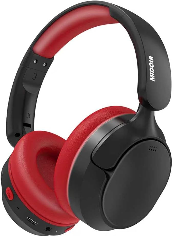 MIDOLA Kids Bluetooth Headphones Active Noise Cancelling,Volume Limited 85/94dB,Over Ear Foldable with Mic Aux Cord,Lightweight Wireless Headphone for Kid Toddler Child Pad Tablet Black