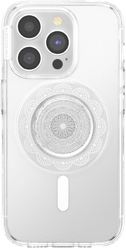 PopSockets Phone Grip for MagSafe, Magnetic Holder, Phone Stand, Clear - Doily Life