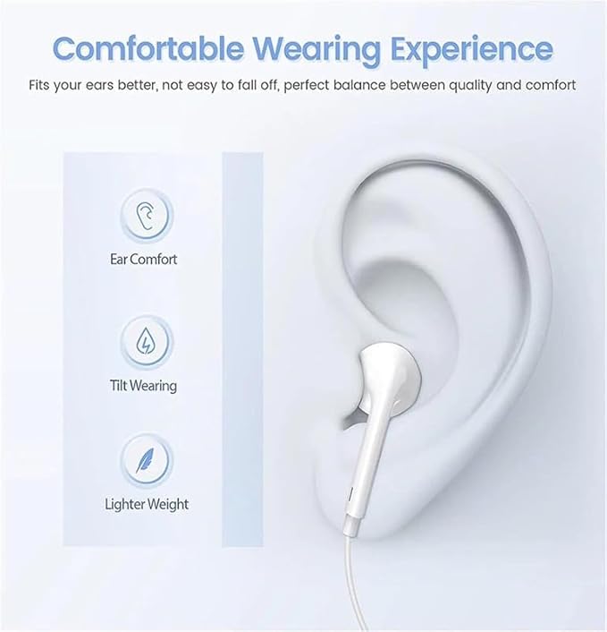 2 Packs for iPhone Headphones Wired Earbuds/Earphones with Built-in Microphone & Volume Control HiFi Stereo Nosie Reduction Compatible for iPhone 14 13 12 11 Pro Max XS XR X 8 7 6, Support All iOS