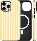 Magnetic for iPhone 12 Pro Max Case Cute Stripes Phone Case, Shockproof Slim TPU and Hard PC Protective Phone Cover Compatible with MagSafe Designed for Women Girls, Pink and White