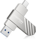 KOOTION USB 3.2 Flash Drive 128GB, Up to 450 MB/S Read Speed USB C Memory Stick, Dual USB C Thumb Drive with USB Type-C and USB A, Swivel Metal Pen Drive for Smartphones/Tablet/Laptop/Mac/Car/TV
