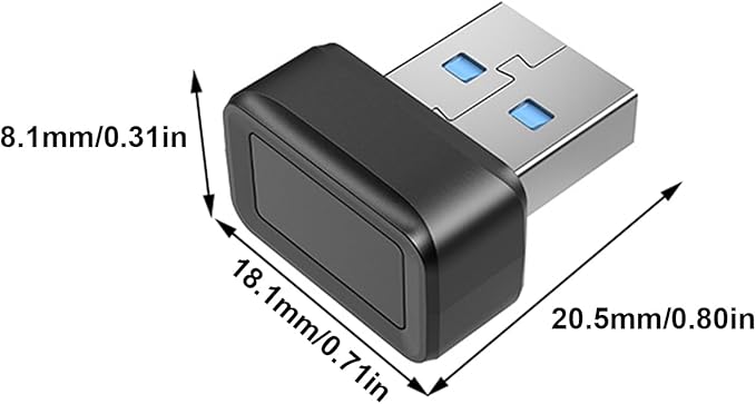 Fingerprint Reader,USB Fingerprint Key Reader Advanced Security Access Window Hello Fingerprint Reader for Windows10/11 Laptops Computer