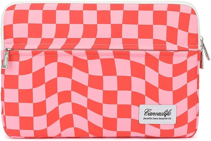 Canvaslife Patten Laptop Sleeve 14 inch 14.0 inch Laptop case Bag (Pink Check)