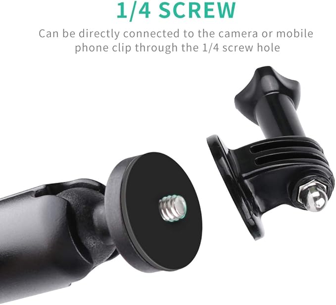 360°Motorcycle Bike Camera Holder Handlebar Mount Bracket 1/4 Metal Stand for GoPro Hero10/9/8/7/6/5/4 Action Cameras Accessory(Cool Ballhead Arm Super Clamp Mount Multi)