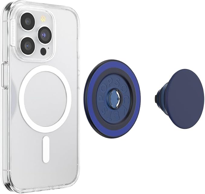 PopSockets Phone Grip for MagSafe, Magnetic Holder, Phone Stand - Basic Naval