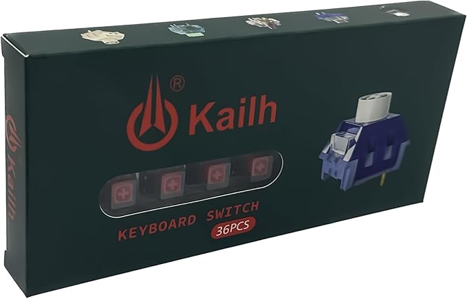 Kailh Box Red Switches for Mechanical Keyboard,3-Pin 45gf Linear/Factory Lubed/Dust&Waterproof Switches(Kailh Box Red,36Pcs)