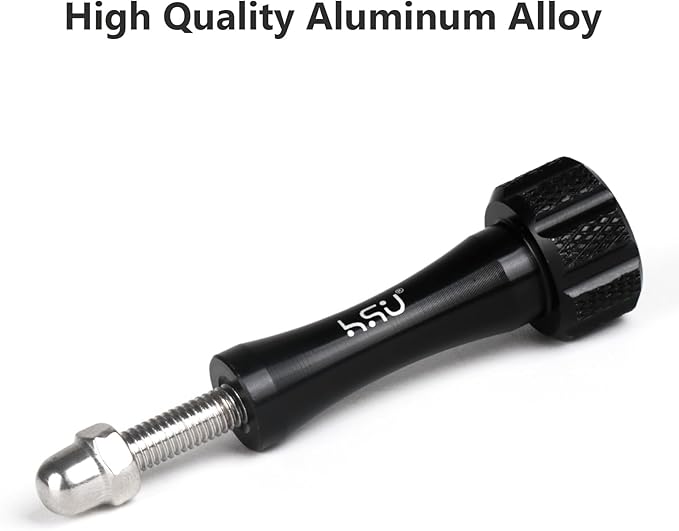HSU Aluminum Alloy Thumbscrew Set (Extension)+ Wrench for Gopro Hero 13, 12, 11, 10, 9, 8, 7, 6, 5, 4, Compatible with GoPro Media Mod, AKASO Campark and Other Action Cameras (Black)