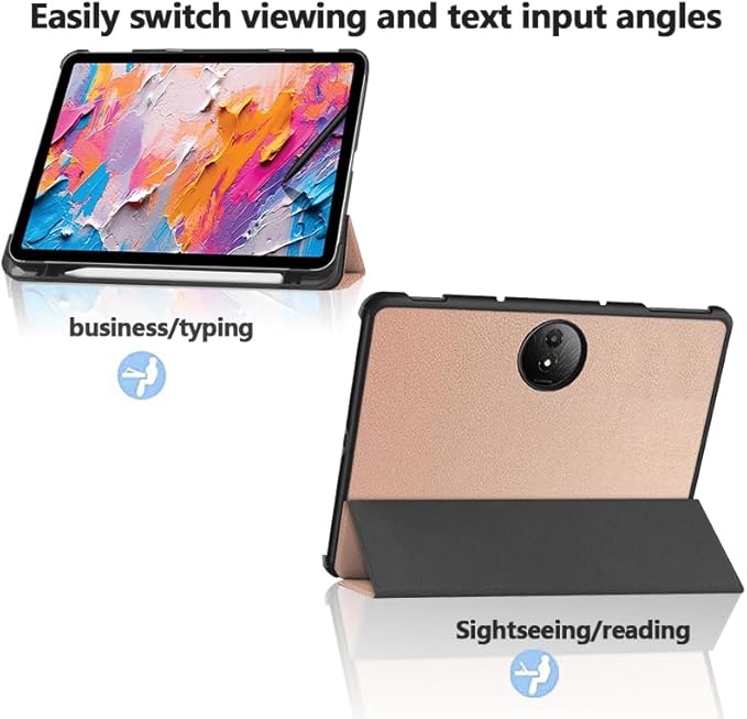 [NSFN] for TCL NXTPaper 11 Plus Tablet Case,TCL Tablet 11.5Inch Case, Ultra Thin, Protective Case, Trifold, Magnetic Closure, Stand, Shockproof, Ultra Lightweight, with Pencil Holder, Rose Gold