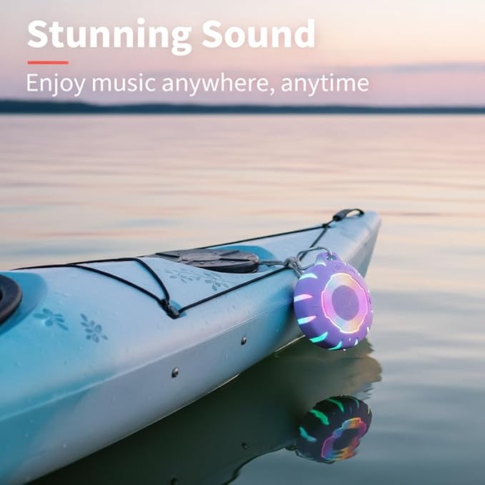 HEYSONG Waterproof Shower Bluetooth Speaker, Durable & Portable with Clear Sound, Ideal for Shower, Pool, Beach & Kayaking – Great Gift for Girls, Women & Men